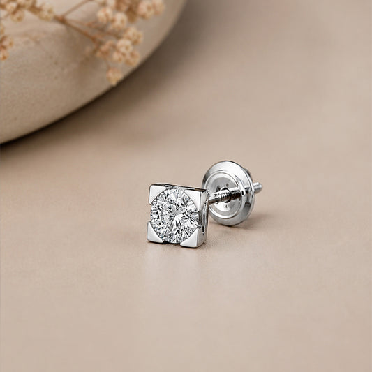 Silver Storm Edge Earring For Men