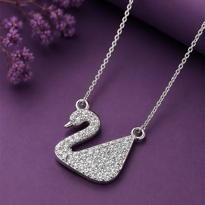 Premium Silver Swan Pendant Necklace