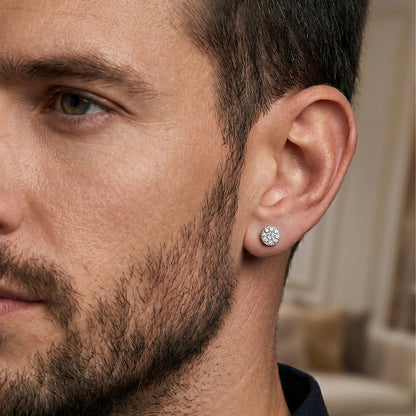 men wearing a unique stud earring