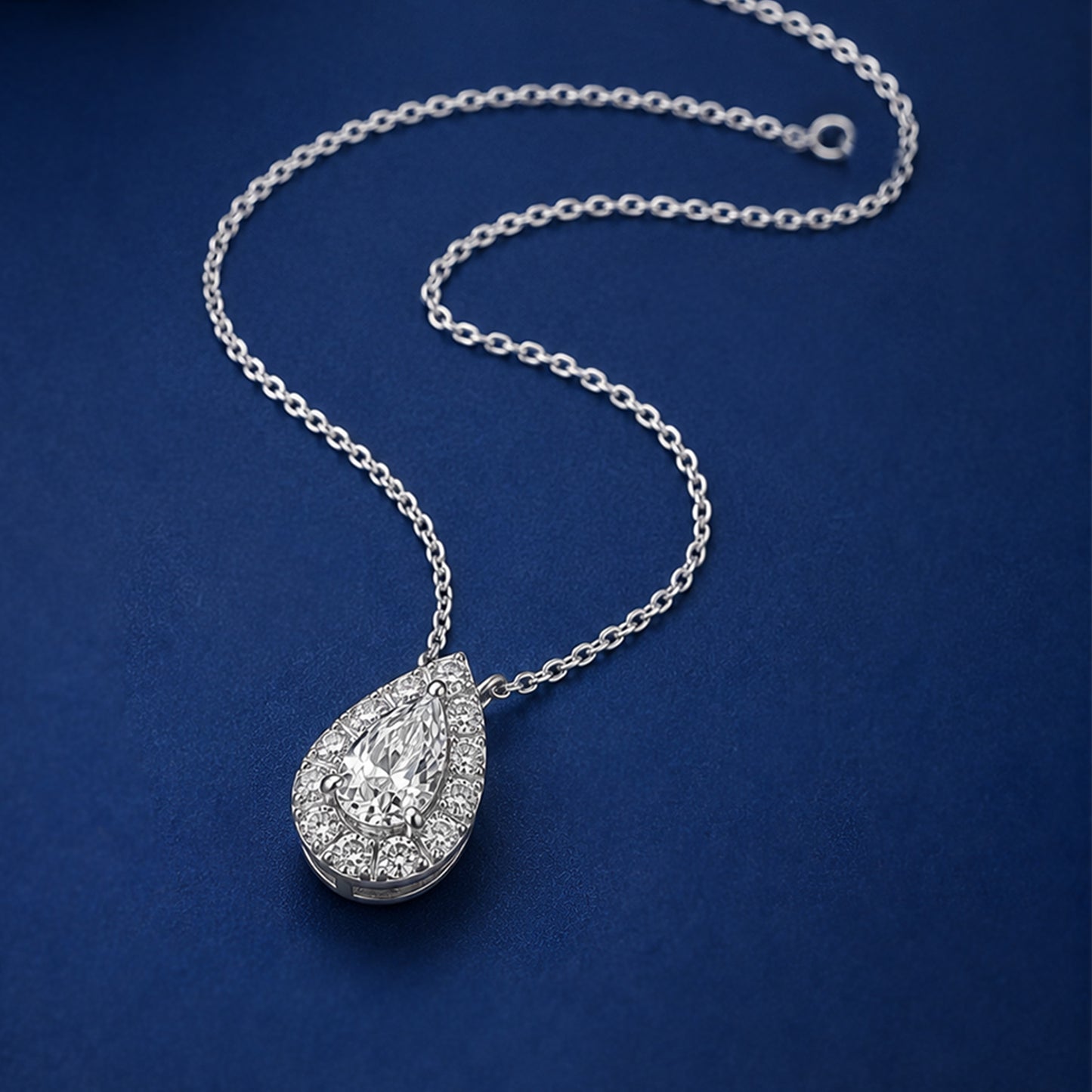 Sparkling Pear Shape Pendant Necklace for Women