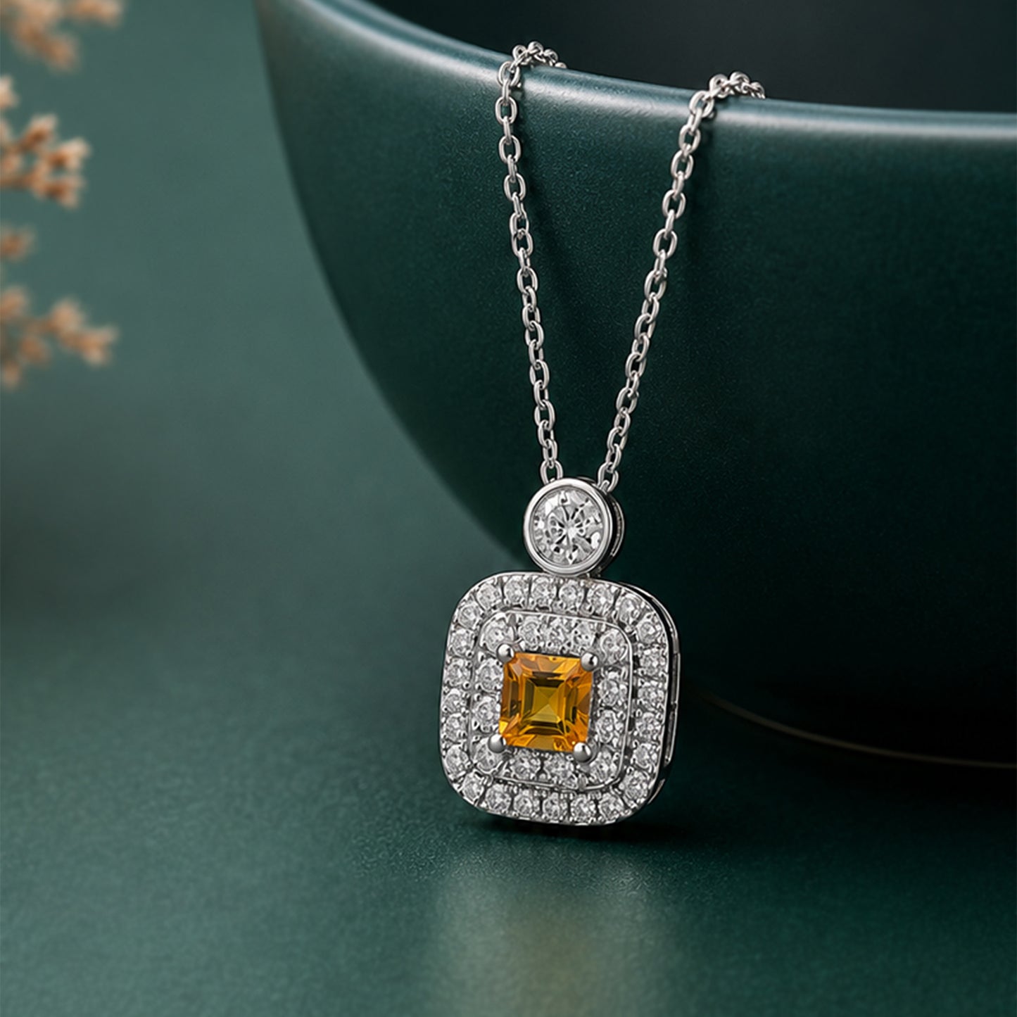 American Diamond Necklace Caratiro
