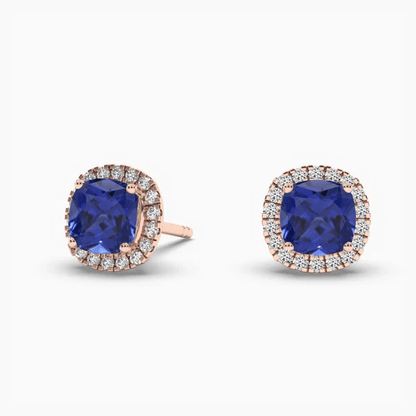 cushion diamond earrings