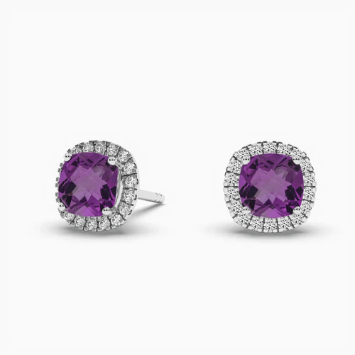 cushion diamond earrings