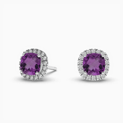 cushion diamond earrings