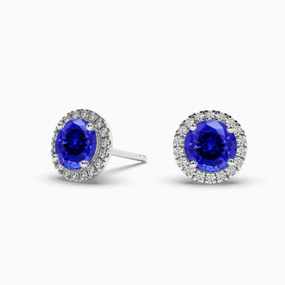 blue diamond stud earrings
