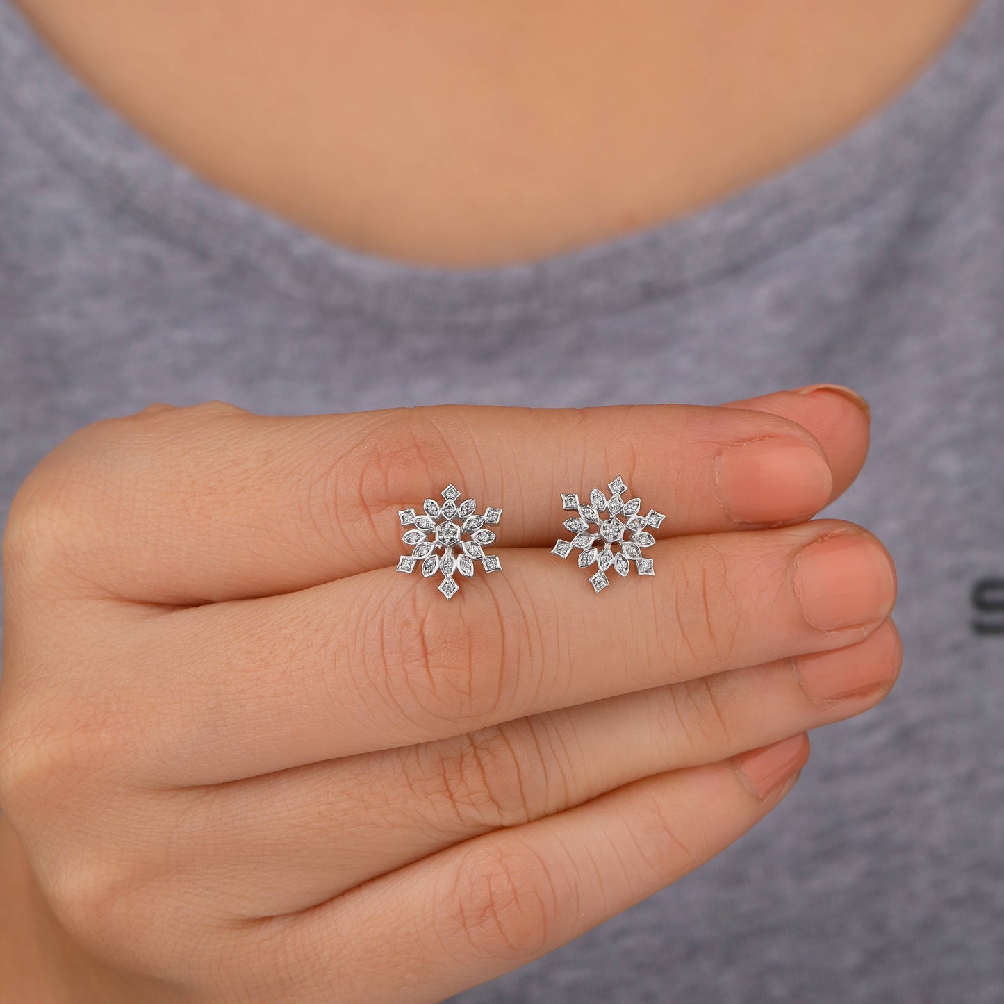 Sterling Silver Snowflake Earrings