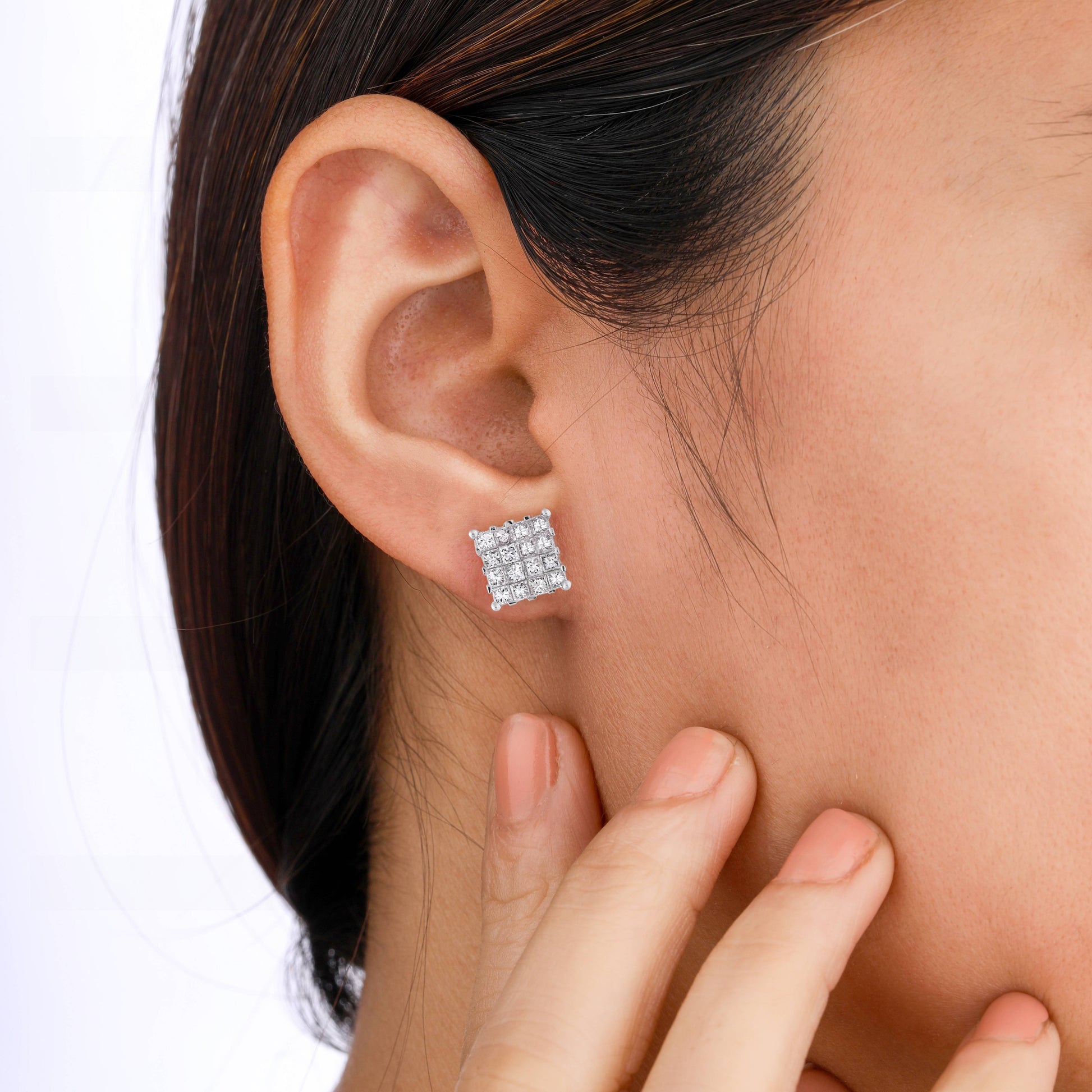 Silver stud earrings