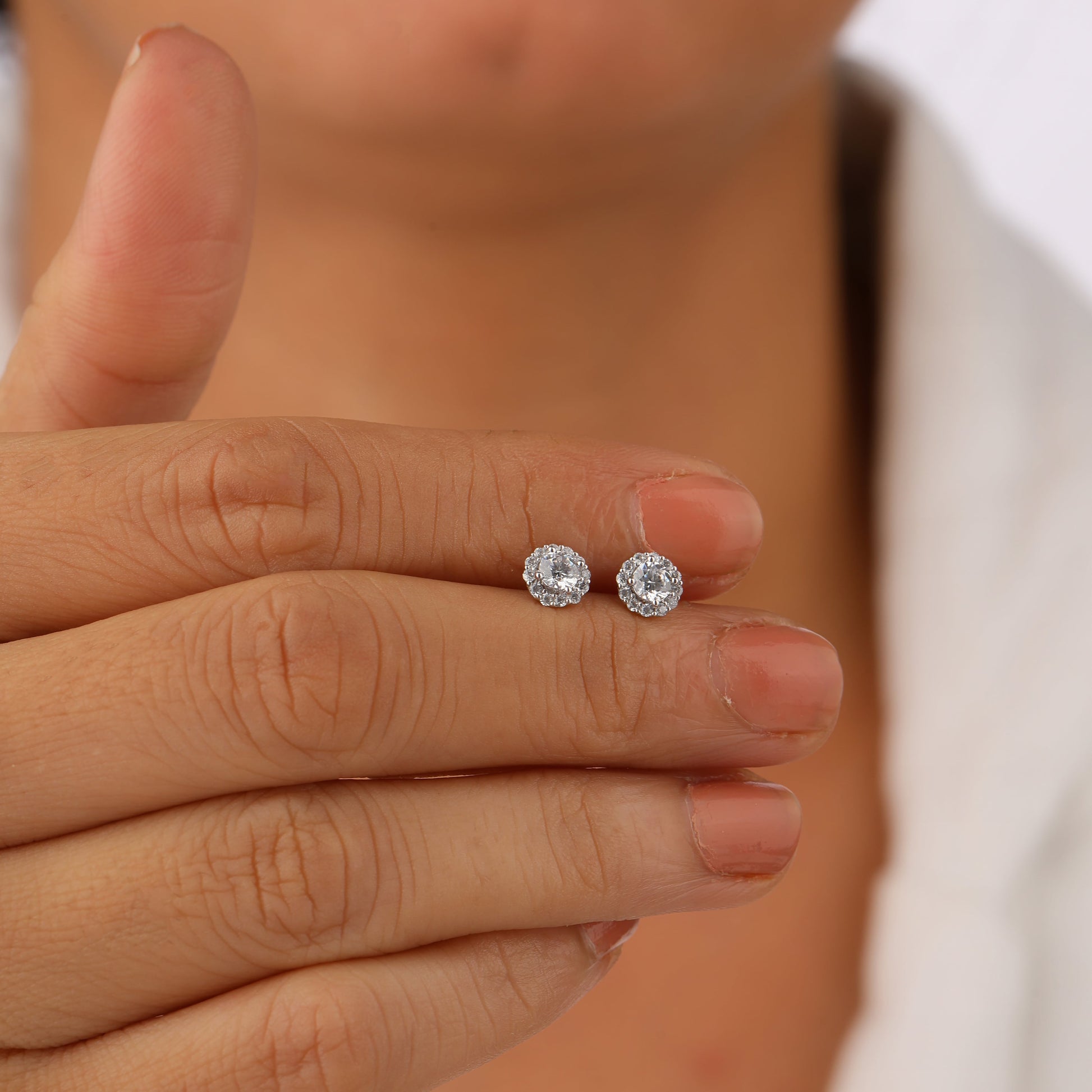 american diamond earrings