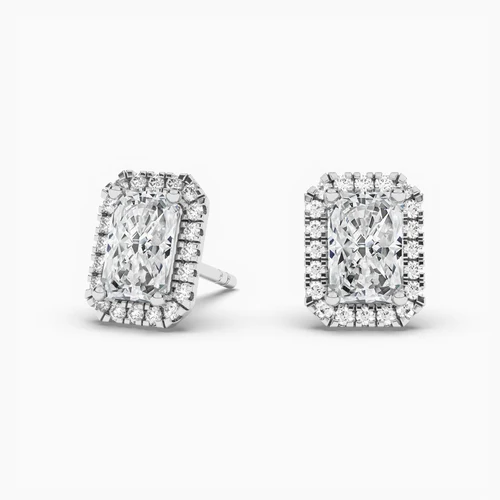 Halo diamond earrings