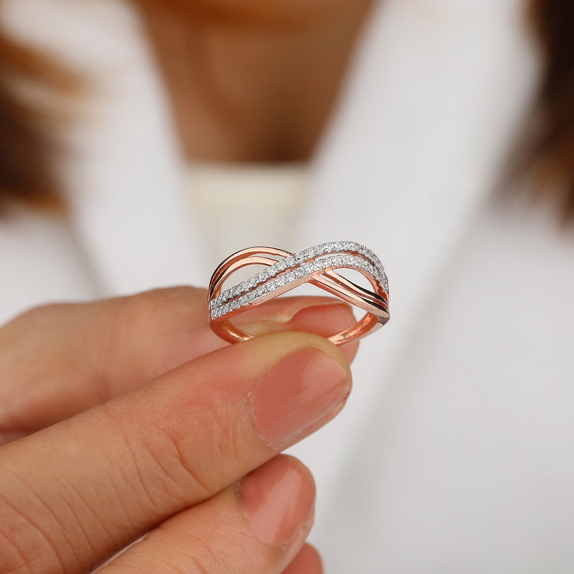 Sterling Silver Infinity Ring Yellow