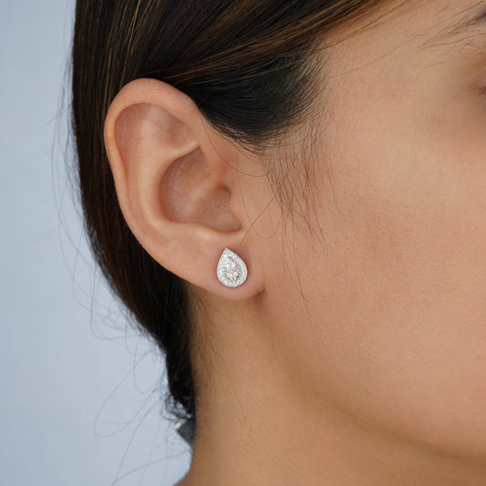 white gold stud earrings