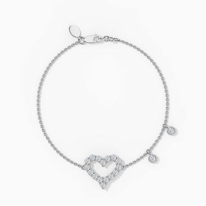 Heart Diamond Silver Bracelet for Women