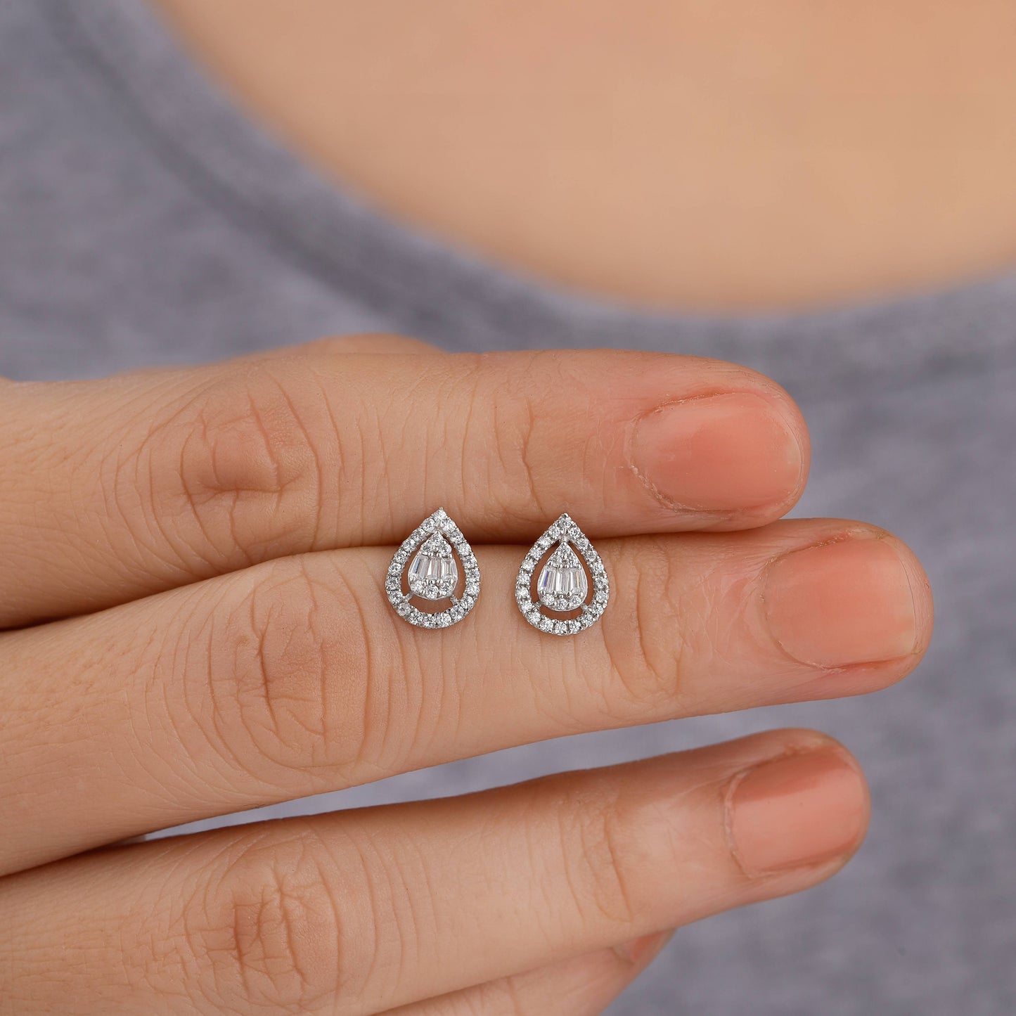 pear-shaped silver earrings