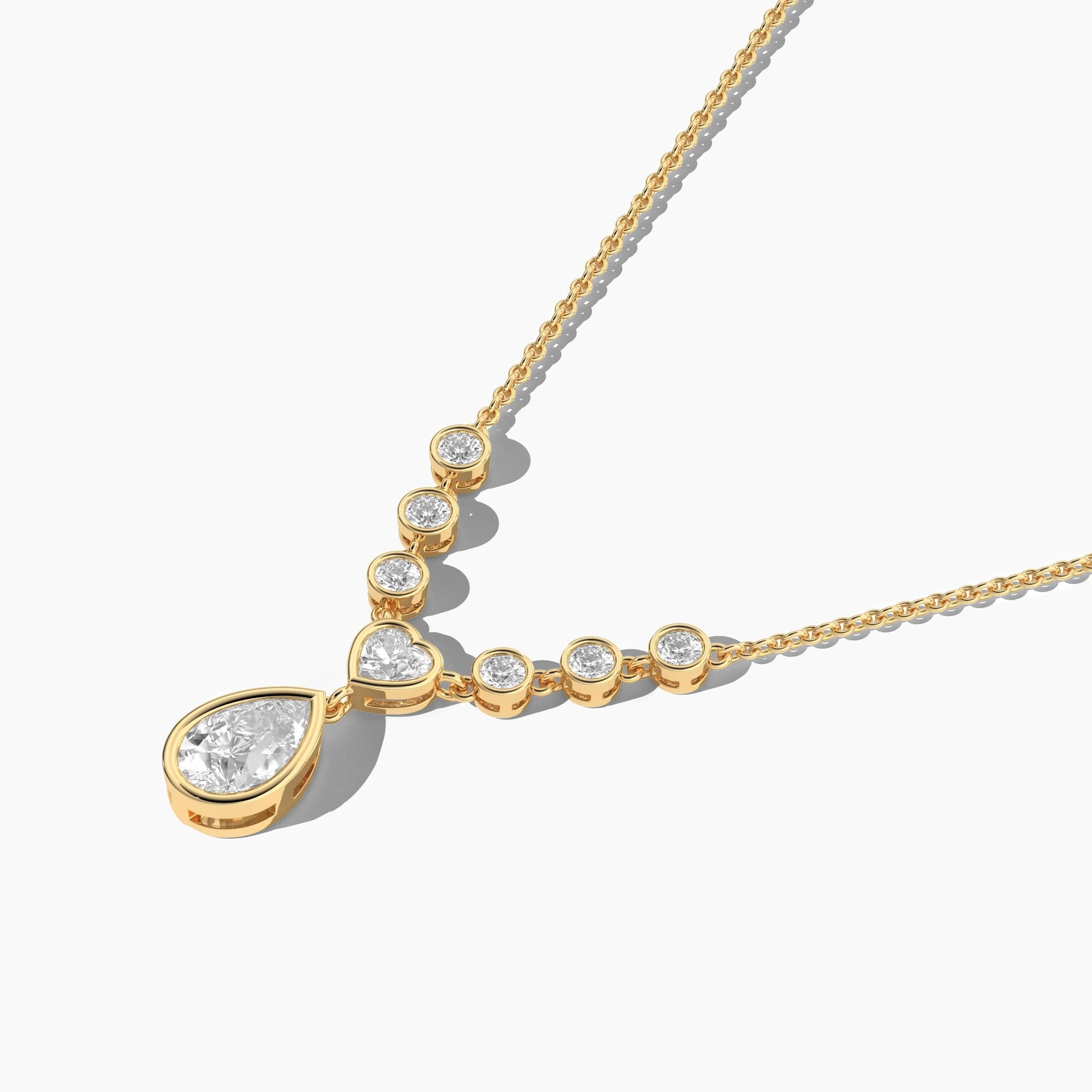 yellow Gold Plated Diamond Necklace Womens