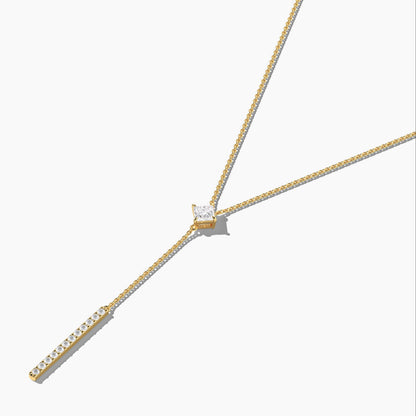 yellow plated Diamond lariat necklace