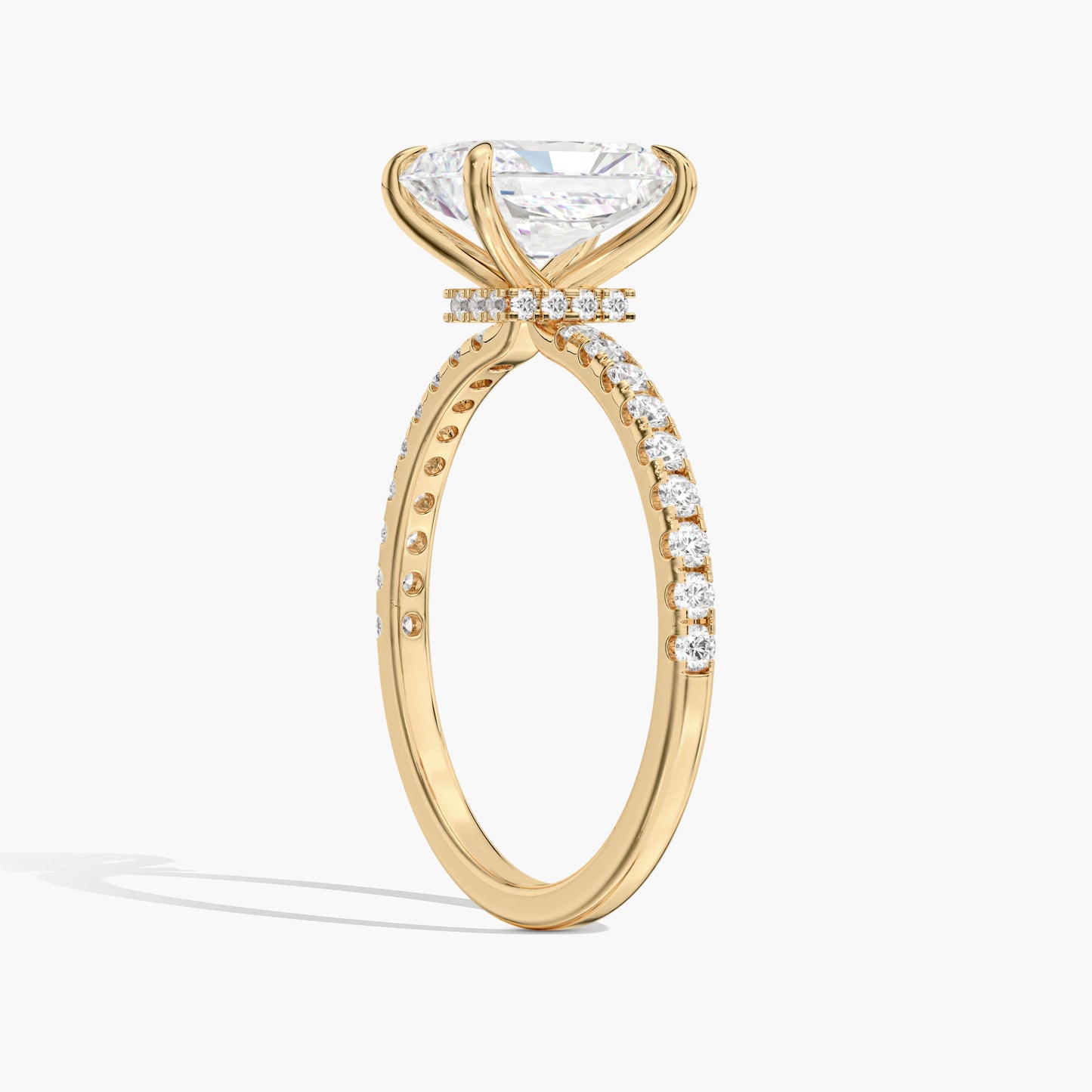 Radiant diamond engagement ring