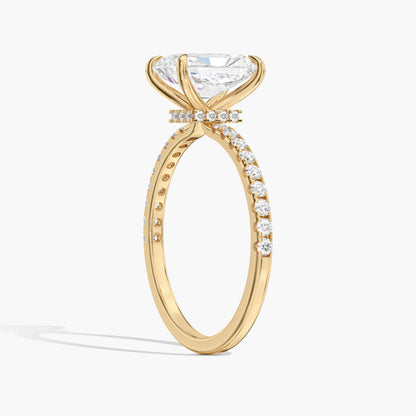 Radiant diamond engagement ring