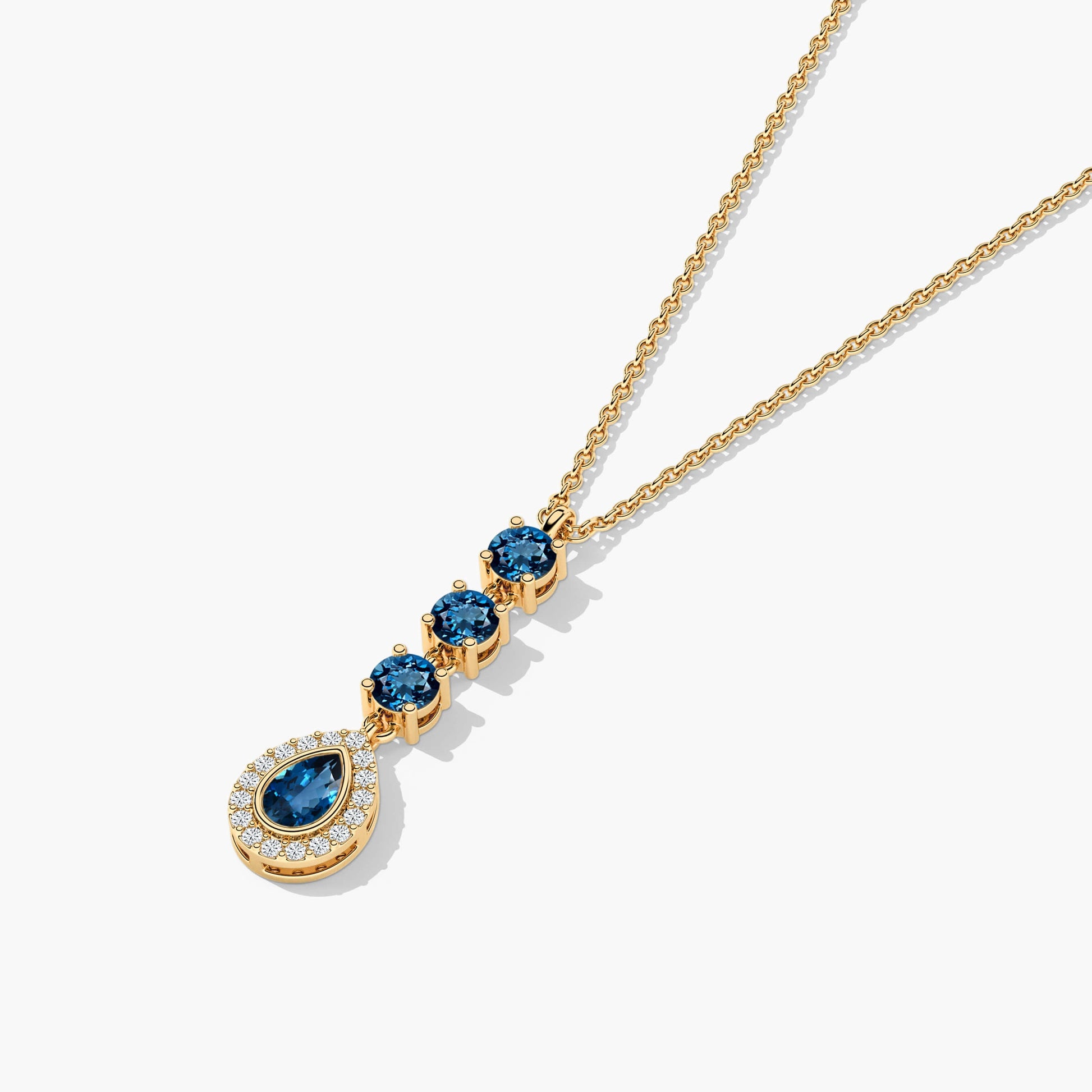 blue topaz pear necklace