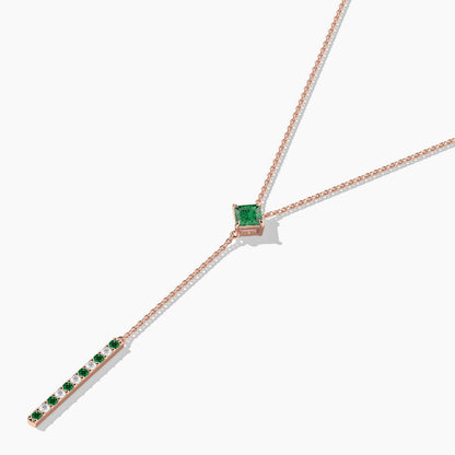 Rose gold necklace with emerald 