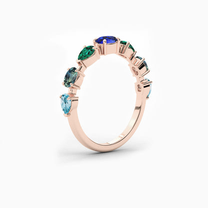 colorful silver ring