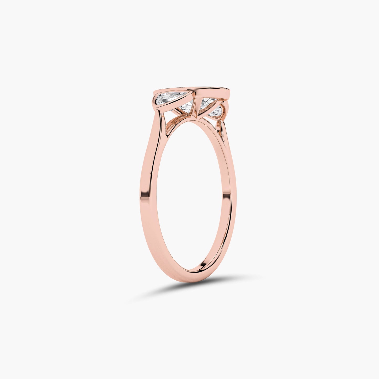 sterling silver diamond ring rose gold plated
