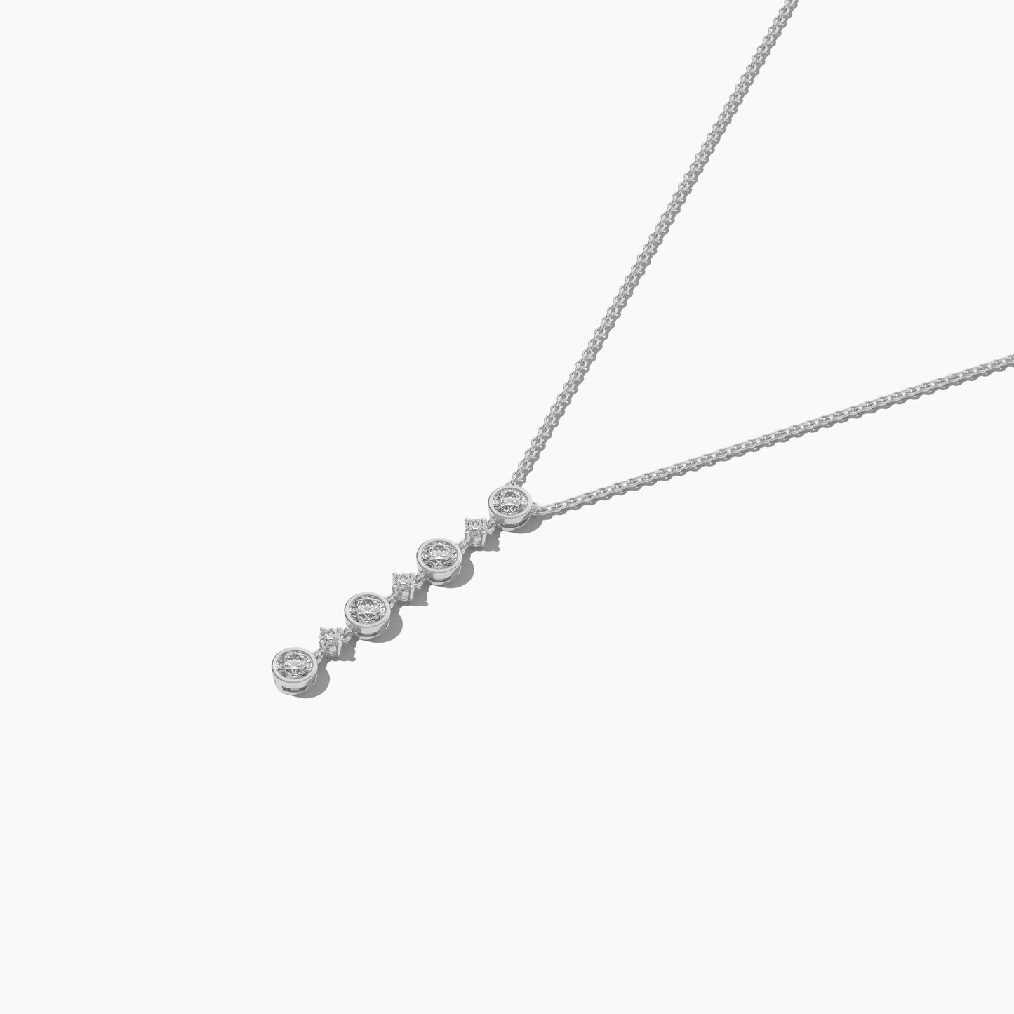 White gold plated diamond necklace
