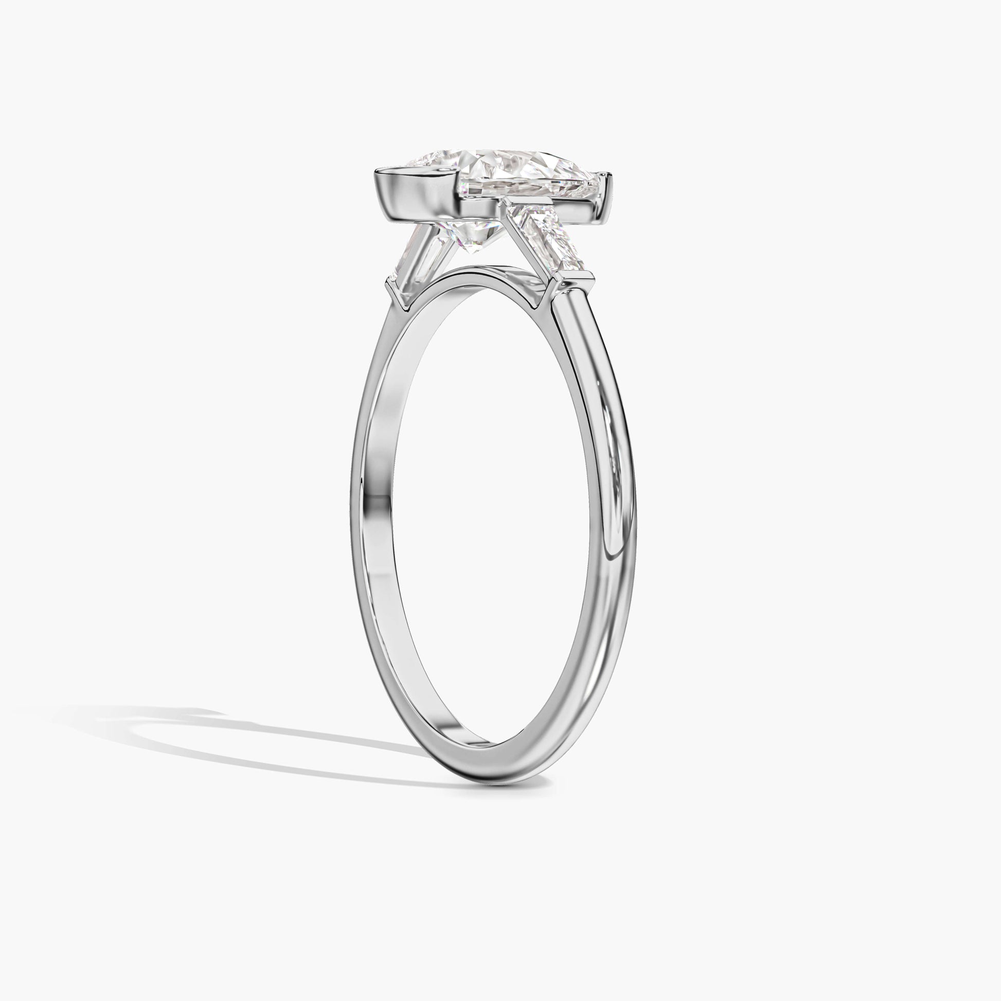 Silver ring with a diamond 