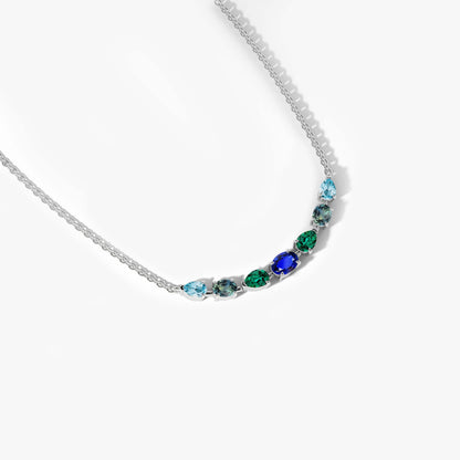 silver gemstone pendant white plated