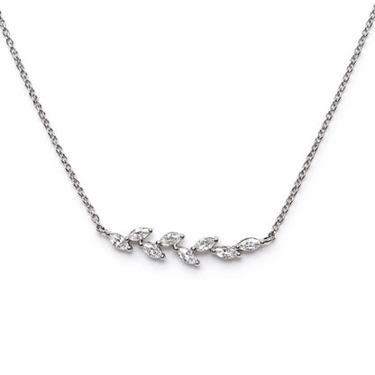 Silver necklace with small diamonds