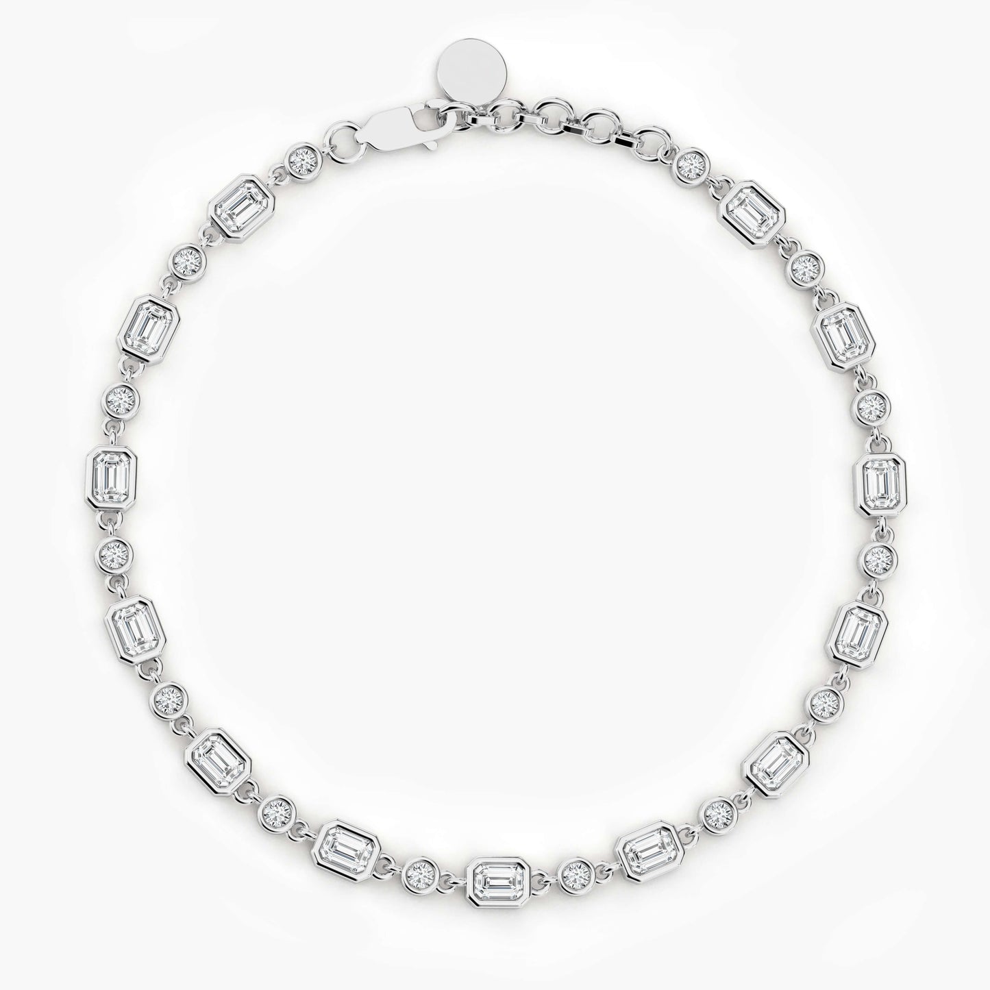 silver diamond bezel bracelet