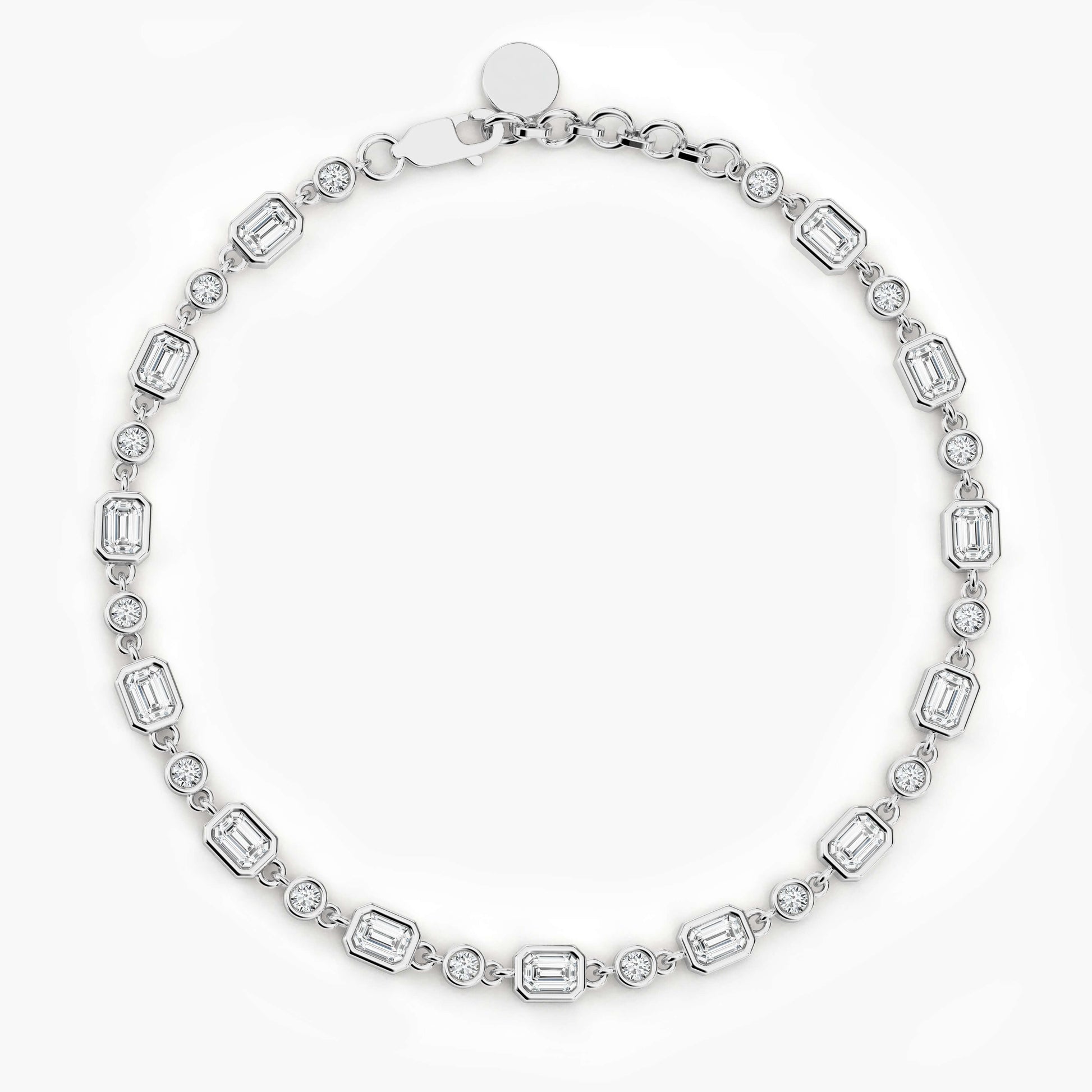 silver diamond bezel bracelet