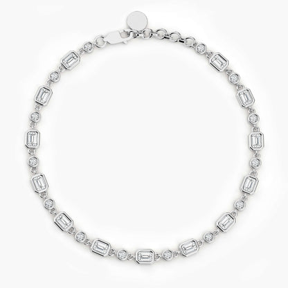 silver diamond bezel bracelet