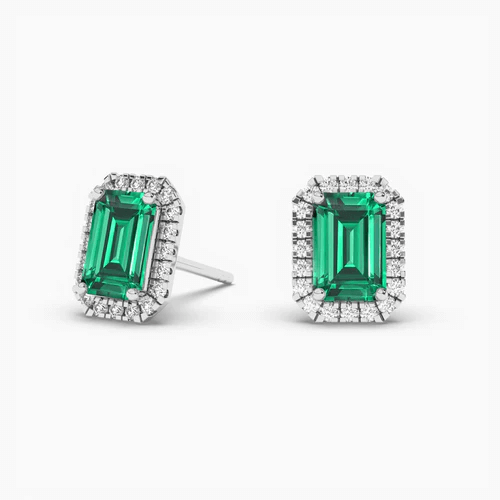 emerald diamond earrings