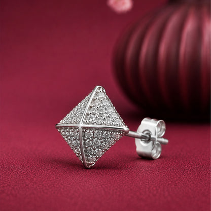 moissanite diamond pyramid earring for men