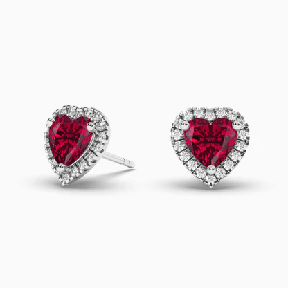 red ruby stud earrings