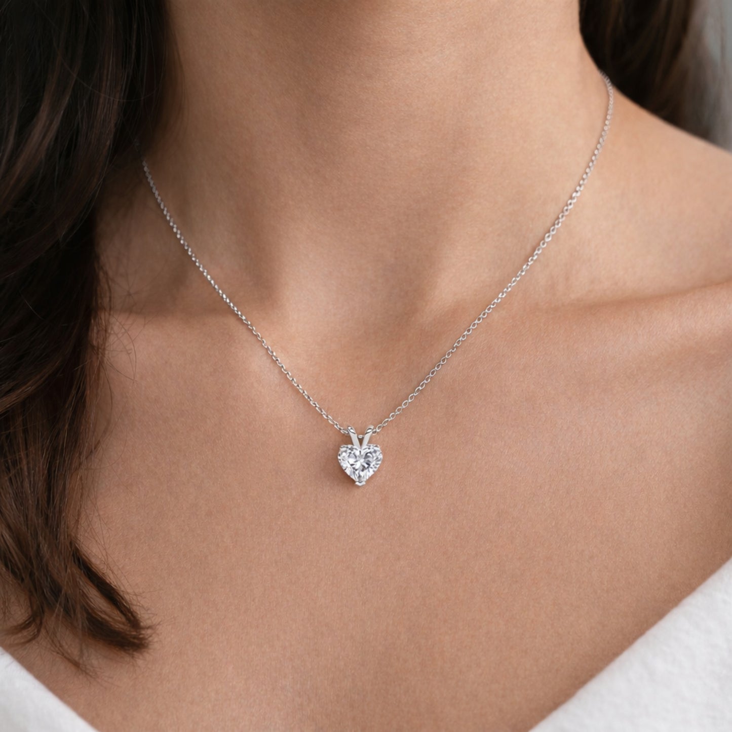 Silver Heart Pendant Necklace