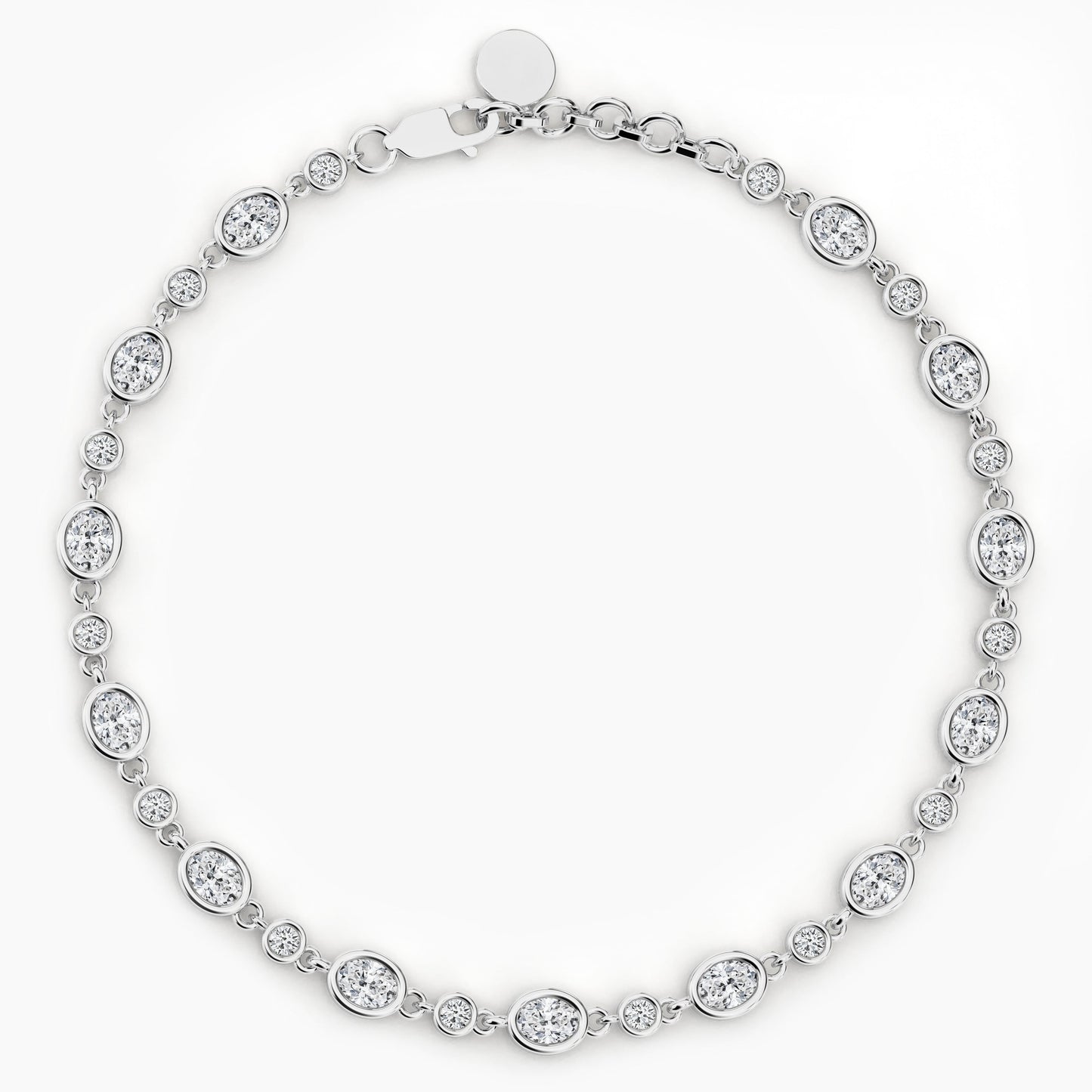 Silver bracelet with clear stones 