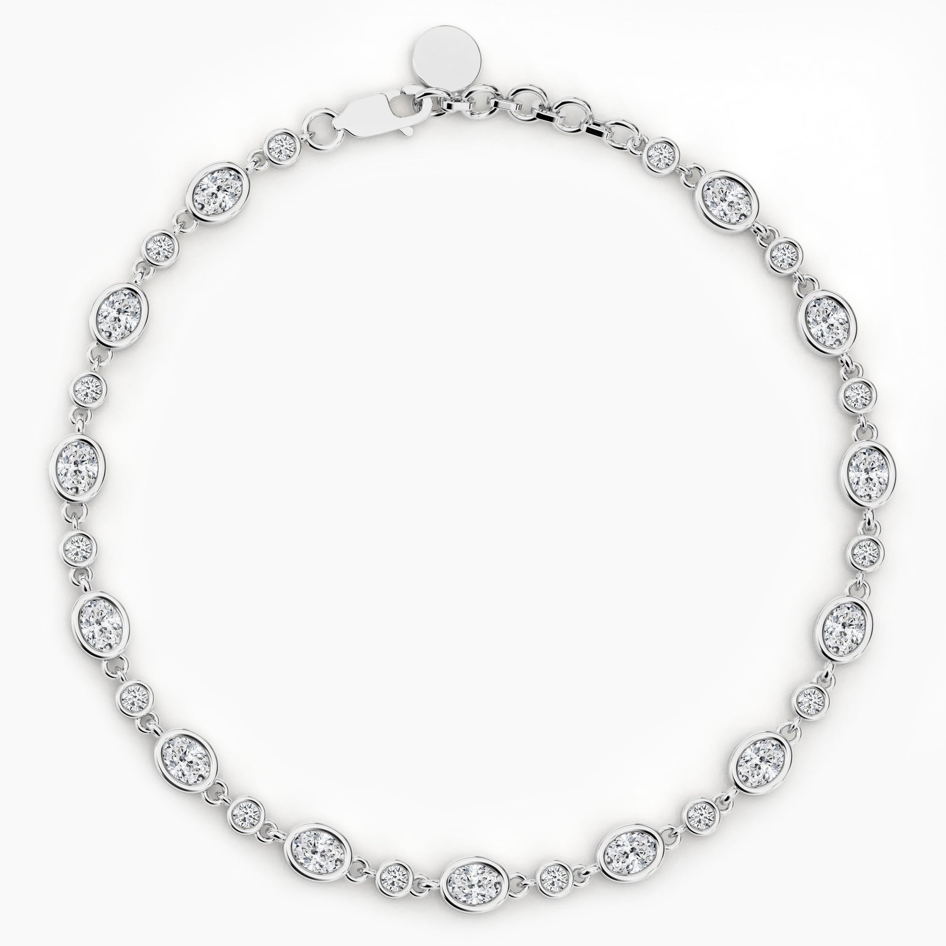 Silver bracelet with clear stones 