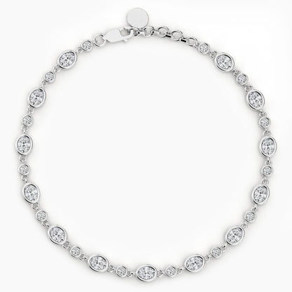 Silver bracelet with clear stones 