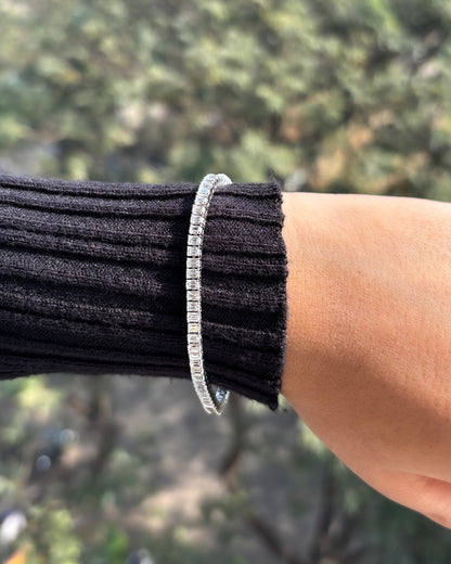 Sterling Silver Emerald Tennis Bracelet
