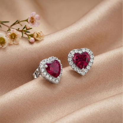 Sterling Silver Ruby Earrings