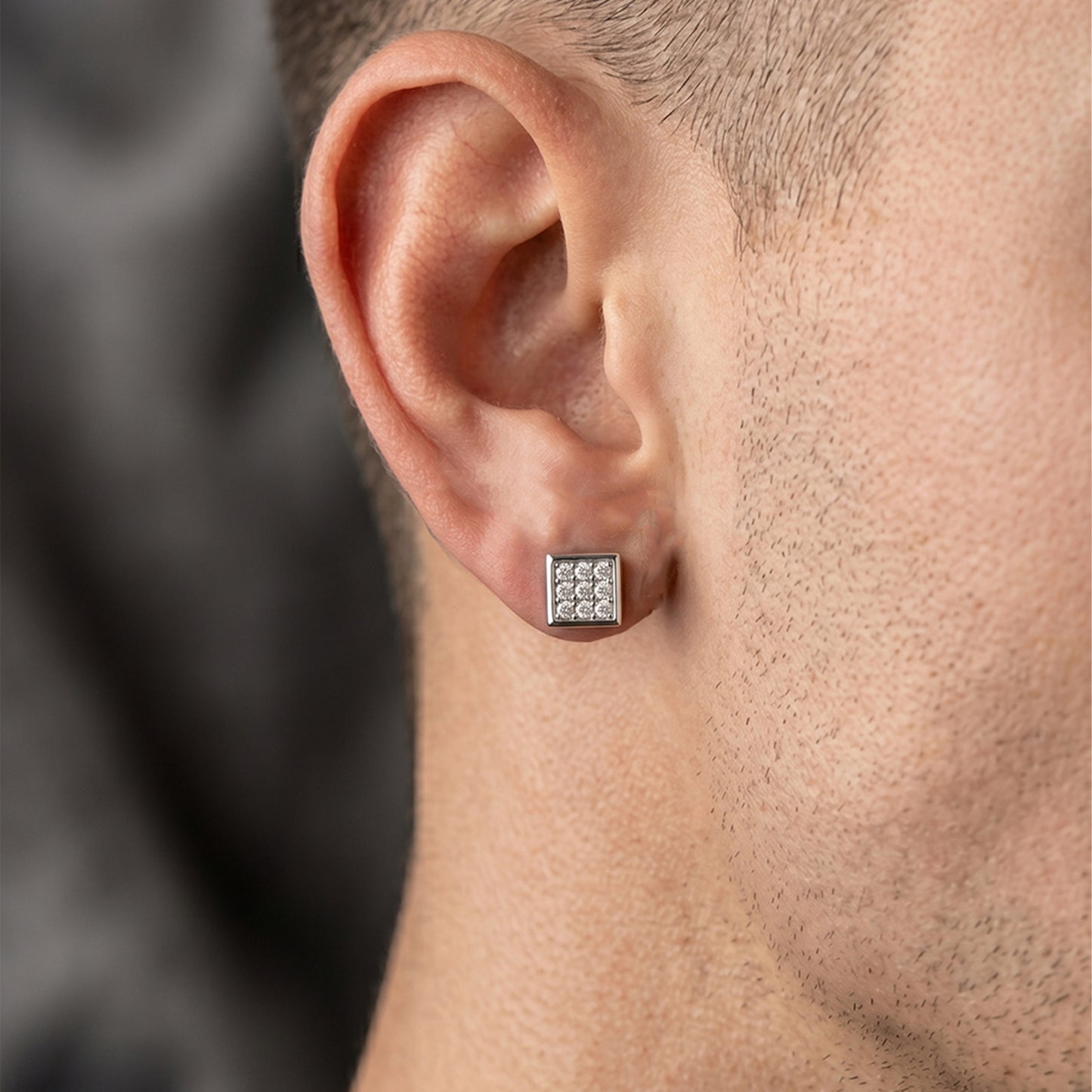 Diamond Square stud for men
