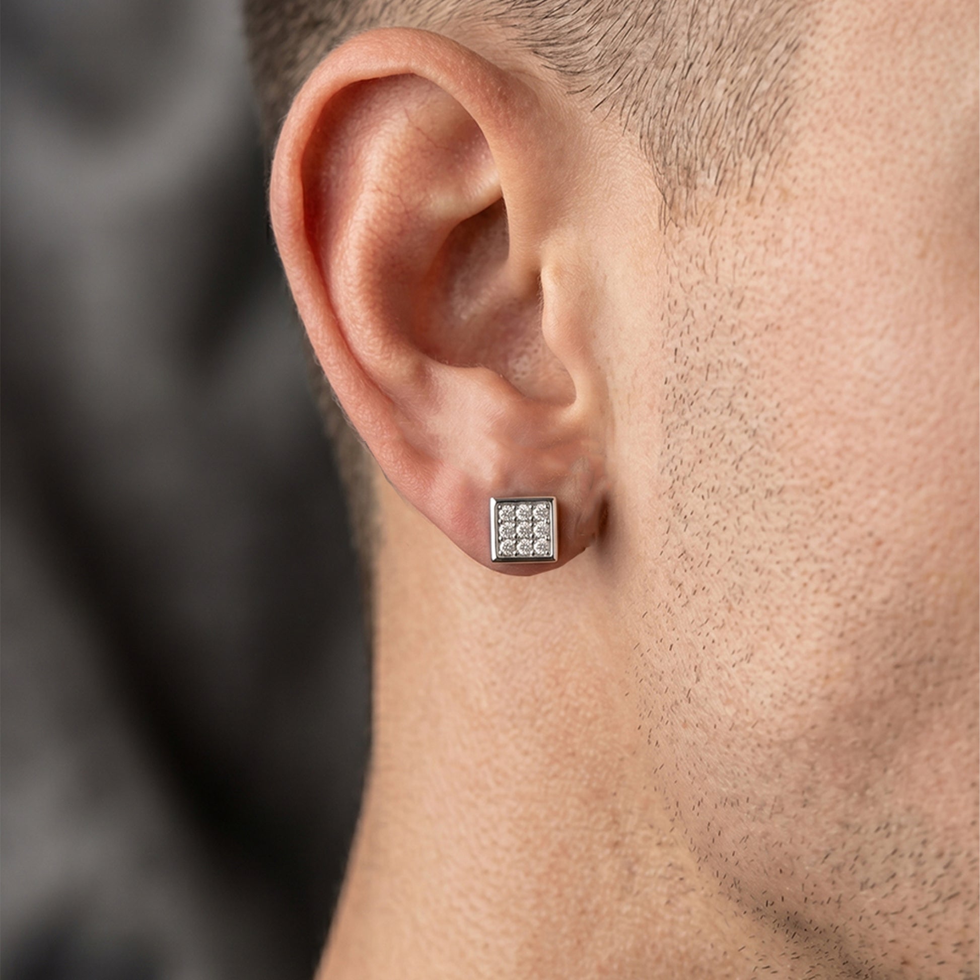 Diamond Square stud for men