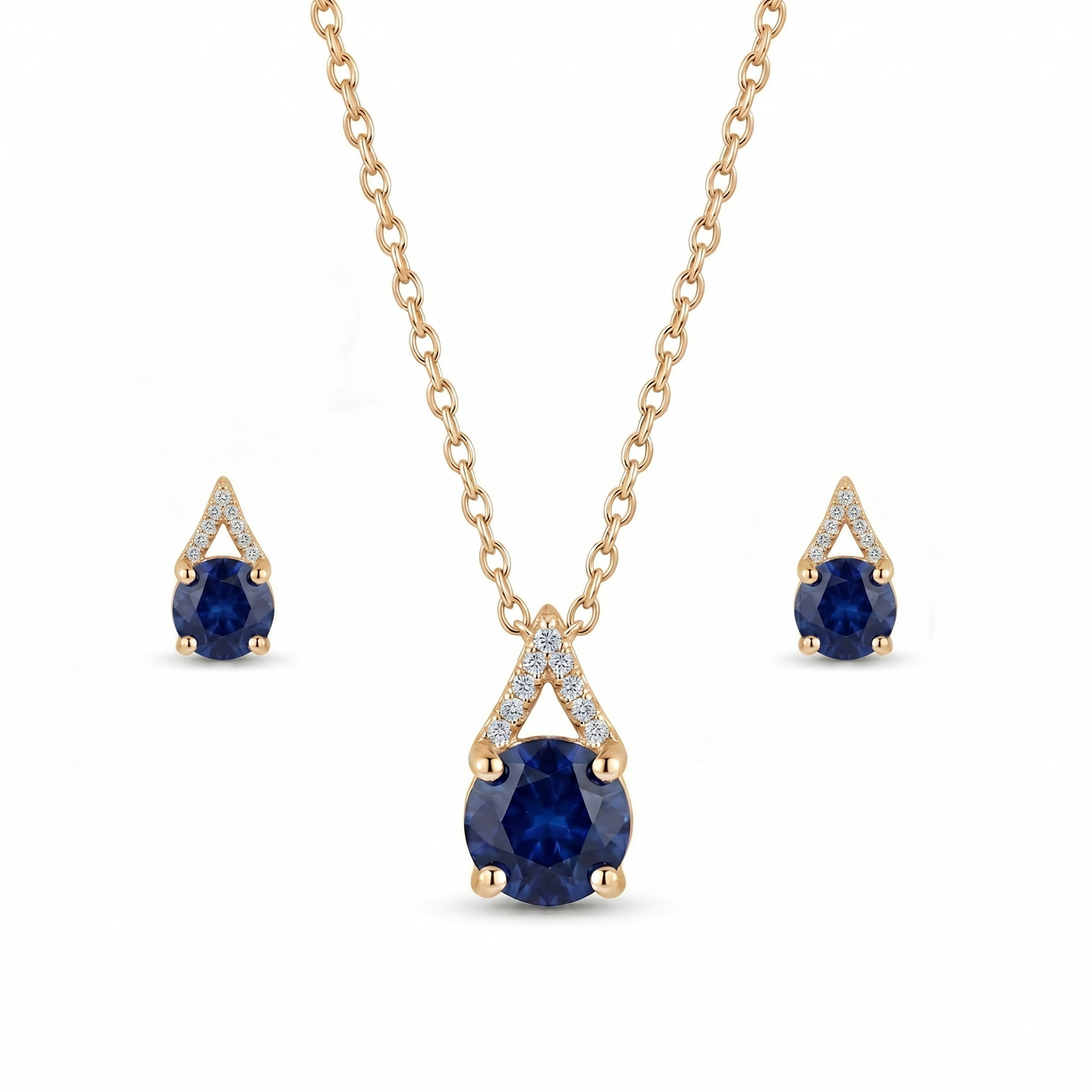 blue diamond pendant yellow gold plating