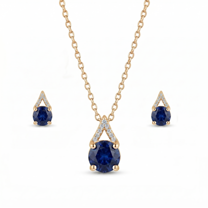 blue diamond pendant yellow gold plating