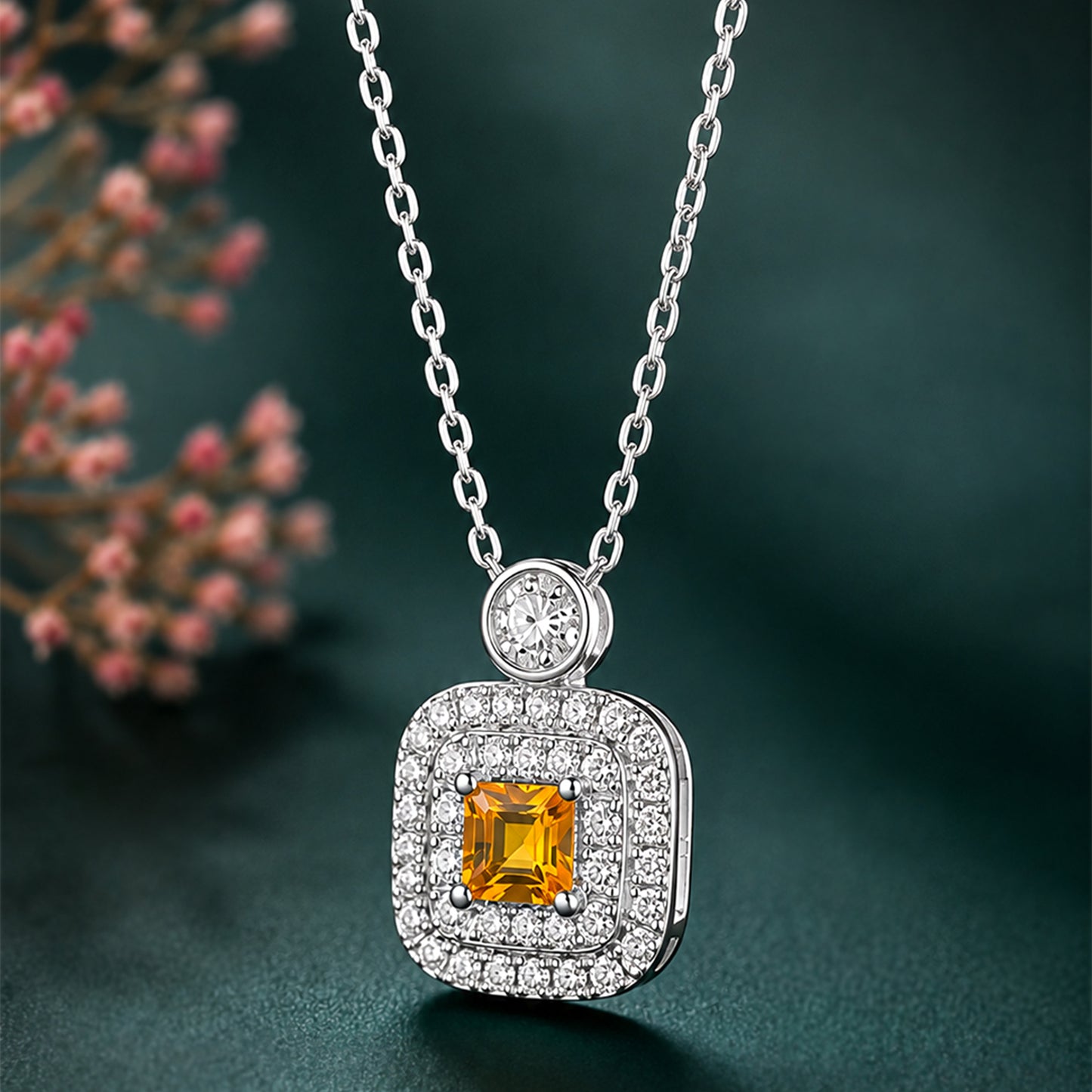 American Diamond Necklace Caratiro