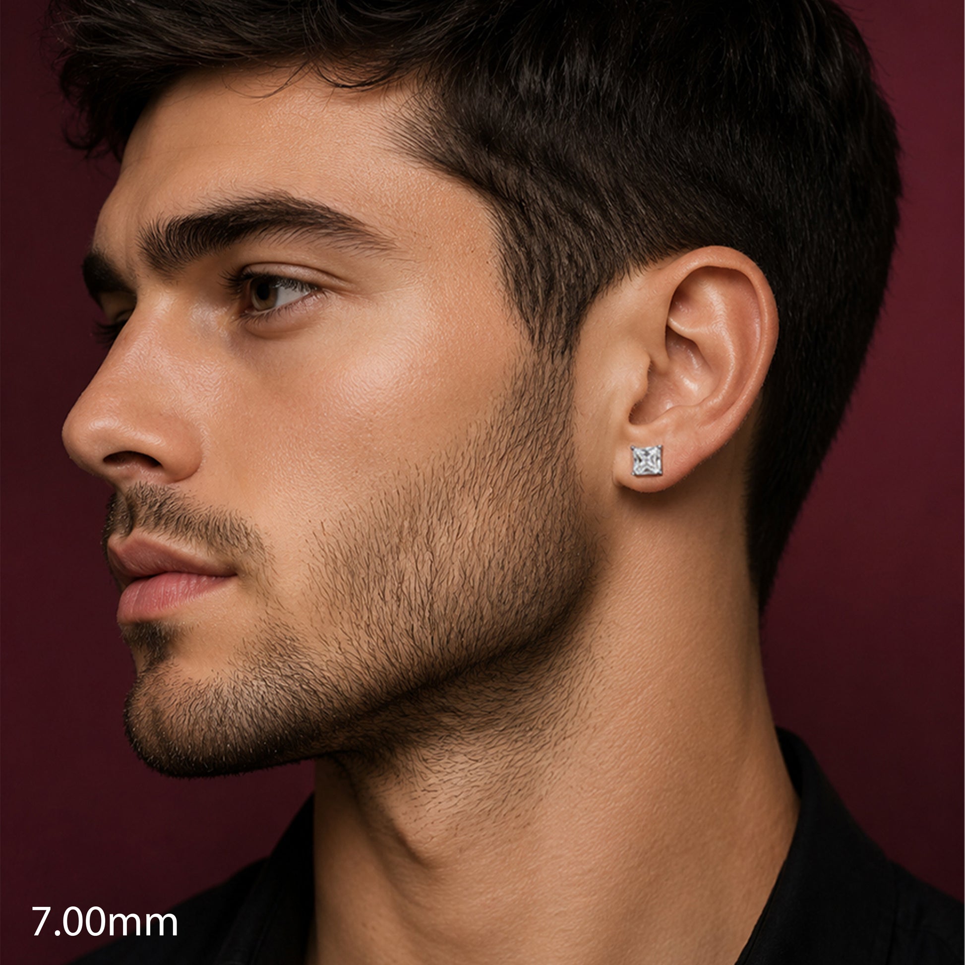 Man wearing a diamond earring 