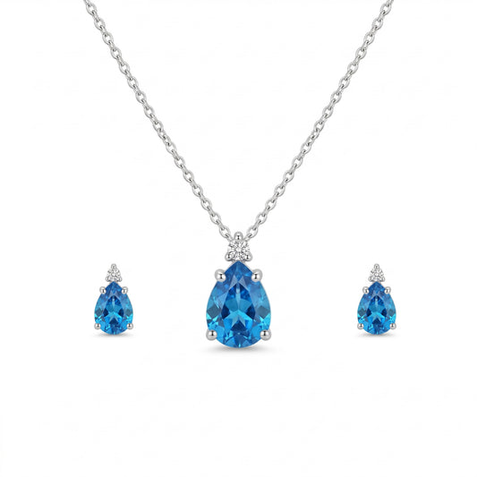 Sterling Silver Blue Diamond Pendant