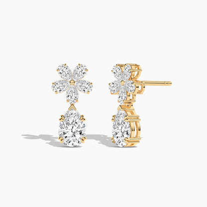 Flower Diamond Drop Earrings