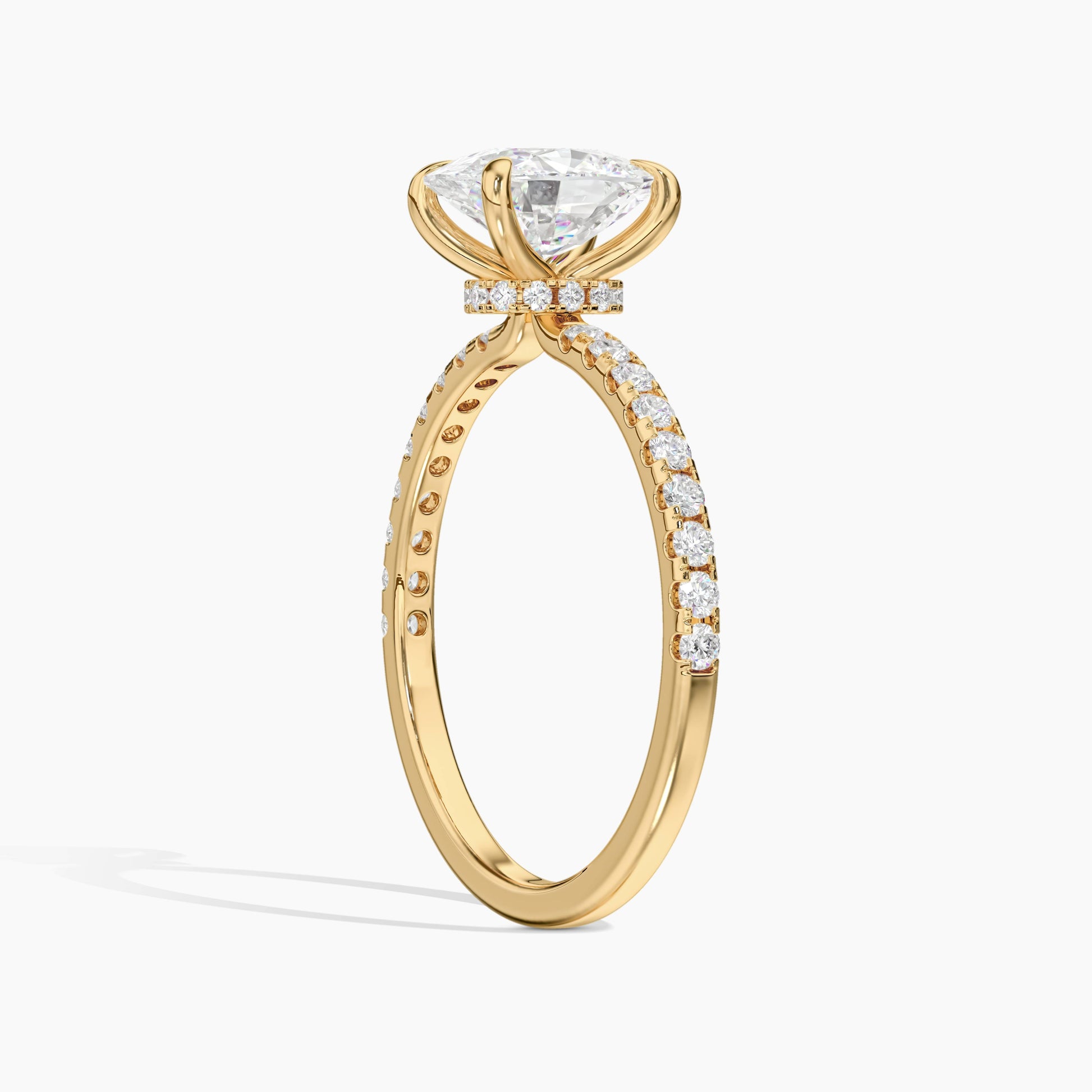 oval diamond ring gold band